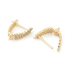Фурнитура для серег из латуни с кубическим цирконием&nbsp;KK-Q051-02G