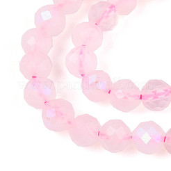 Нити бусин из натурального розового кварца с покрытием цвета AB&nbsp;G-T144-B07-02