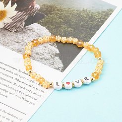 Браслеты стрейч из бисера миллефиори ручной работы на день святого валентина&nbsp;BJEW-JB06213