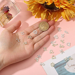 72 шт. 2 цвета 12 стиля сплава горный хрусталь кабошоны&nbsp;MRMJ-CA0001-53