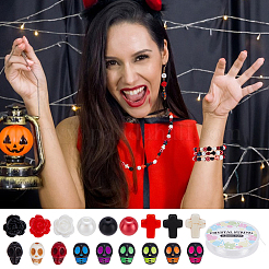 Наборы для самостоятельного изготовления растягивающихся браслетов на тему хэллоуина&nbsp;DIY-UN0007-79