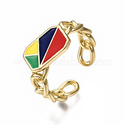 Манжеты из латуни с эмалью&nbsp;RJEW-N035-005-NF