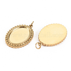 Оправы для подвесок из нержавеющей стали 304 в виде кабошонов&nbsp;X-STAS-S116-243G