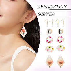 Наборы для самодельных сережек-подвесок из смолы с сухоцветами&nbsp;DIY-TA0010-83