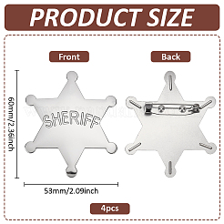 4 шт. Звезда из сплава со словом «шериф»&nbsp;JEWB-FG0001-52A