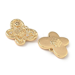 Рождественские подвески из латуни с микропаве из прозрачных кубических цирконий&nbsp;KK-A280-03F-G