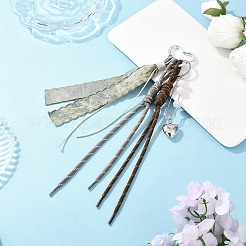 Подвесные украшения из пластика и полиэфирной веревки в форме сердца ccb&nbsp;HJEW-JM04425