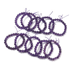 Браслеты из натуральных аметистовых бусин для женщин&nbsp;BJEW-H636-01