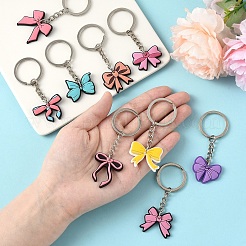 9 шт. 9 стиля пластиковых брелоков-бантов из ПВХ&nbsp;KEYC-YW0001-24