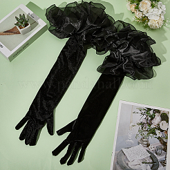 Бархатные перчатки с длинными пальцами&nbsp;AJEW-WH20067-005B