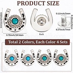 8 комплект заклепок-монет из цинкового сплава и смолы 2 цветов&nbsp;FIND-CP0003-39