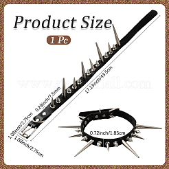 Ожерелья-чокеры из искусственной кожи в стиле панк-рок с заклепками из сплава и шипами&nbsp;NJEW-WH20011-10P-01