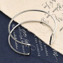 Не тускнеющие полые открытые браслеты-манжеты из нержавеющей стали 304 для женщин&nbsp;BJEW-S155-04P