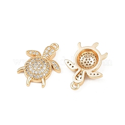 Латунные микропаве прозрачные подвески с фианитом&nbsp;KK-G535-02C-G