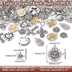 Подвески из сплава в тибетском стиле&nbsp;TIBEP-WR0001-01