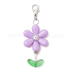 Подвеска из акрила и стеклянных бусин в виде подсолнуха&nbsp;HJEW-JM03238-S