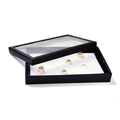 100 слот прямоугольные картонные коробки для колец для ювелирных изделий&nbsp;RDIS-F004-01B