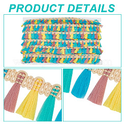 Красочная отделка бахромой из полиэстера с кисточками&nbsp;OCOR-WH0003-040