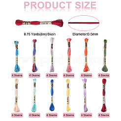 48 моток 12 цвета 6-слойная полиэфирная мулине для вышивания&nbsp;OCOR-TA0001-79