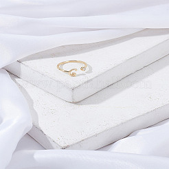 1 шт. латунные открытые кольца-манжеты с микропаве из прозрачного кубического циркония для женщин&nbsp;RJEW-LP0002-37G