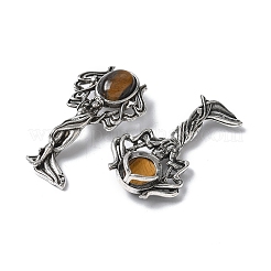 Подвески из натурального тигрового глаза в форме ангела из латуни&nbsp;KK-D361-02AS-14