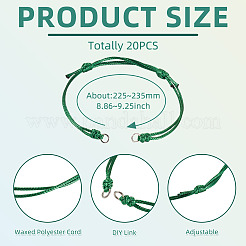 20шт регулируемый корейский вощеный полиэстеровый шнур для изготовления браслета&nbsp;BJEW-TAC0051-07