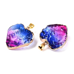 Подвески из светло-золотого латунного стекла&nbsp;GLAA-N001-24E