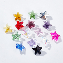 90шт 15 цвета граненые стеклянные подвески&nbsp;GLAA-PH0008-26