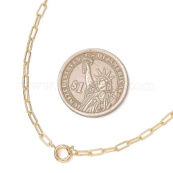 Цепочки из латуни толщиной 3 мм в виде скрепок с пружинными застежками.&nbsp;NJEW-JN05949