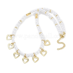 Ожерелья из круглых бусин из искусственного жемчуга АБС 6 мм&nbsp;NJEW-P317-12G-G