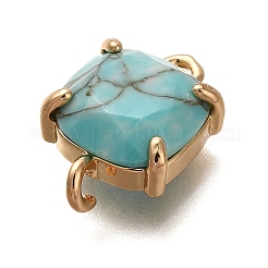 Подвески-коннекторы из латунного стекла с имитацией драгоценных камней&nbsp;KK-Z076-01G-06