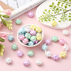 70шт 7 цвета непрозрачные акриловые бусины в виде кошачьей лапы&nbsp;MACR-CJ0001-48