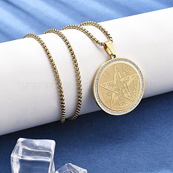 201 кулон из нержавеющей стали со стразами для женщин&nbsp;LS-NJEW-U021-01G