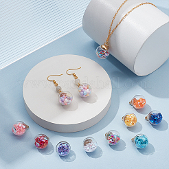 56 шт. 14-х цветные стеклянные круглые подвески&nbsp;GLAA-UN0001-17