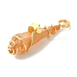 2 шт. подвески из натурального кварцевого кристалла с гальваническим покрытием&nbsp;PALLOY-JF03174-01