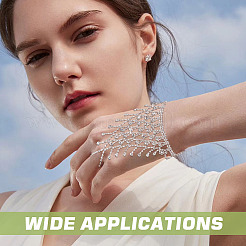 2шт латунный браслет-цепочка со стразами&nbsp;BJEW-ME0001-01S