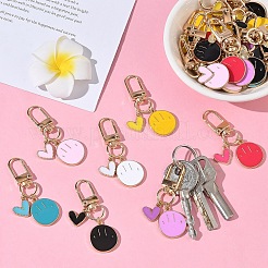 35 шт. подвеска в виде улыбающегося лица и сердца из двухцветного сплава с эмалью&nbsp;HJEW-YW00286