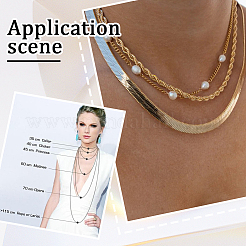 4 шт. ожерелье из нержавеющей стали 304 с цепочкой&nbsp;NJEW-BBC0001-36A