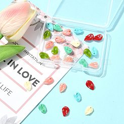 28 шт. двухцветные подвески-листочки из искусственного коралла&nbsp;CORA-FS0001-01