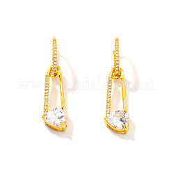 Винтажные латунные серьги-кольца с прозрачным кубическим цирконием&nbsp;LF0125-1