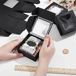 Складные креативные почтовые коробки из крафт-бумаги с видимым окном&nbsp;CON-WH0113-08B-01