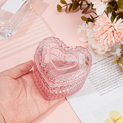 Стеклянные шкатулки для хранения украшений в форме сердца&nbsp;DIY-WH0899-48A
