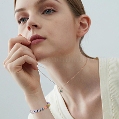 4шт 4 стиля слово большая маленькая сестра акриловые сердечки бисерные браслеты набор BJEW-FI0001-54