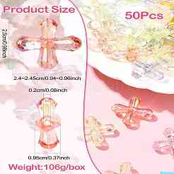 50шт УФ-покрытие прозрачные акриловые бусины&nbsp;MACR-CJ0002-21