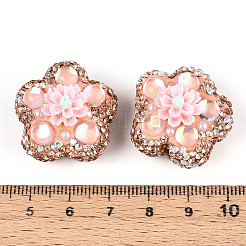 Полимерная глина в форме цветка со стразами&nbsp;CLAY-U023-01B