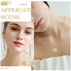 Плоская круглая заготовка 925 подвески из стерлингового серебра&nbsp;STER-BC0003-41B-G