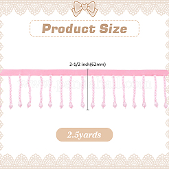 2.5 ярд пластиковых бусин и полиэстеровой кружевной ленты&nbsp;SRIB-HY0001-16