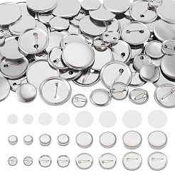 100 комплект 4 стилей diy сублимационная заготовка плоская круглая брошь набор для изготовления булавок&nbsp;DIY-TA0013-64