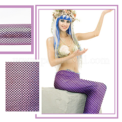 Блестящая голограмма спандекс русалка ткань с принтом рыбьей чешуи&nbsp;AJEW-WH0001-44