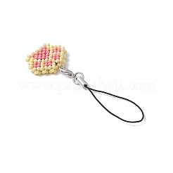 Отпечаток лапы стеклянный бисер бисерные подвески мобильные ремни&nbsp;HJEW-MZ00186-01